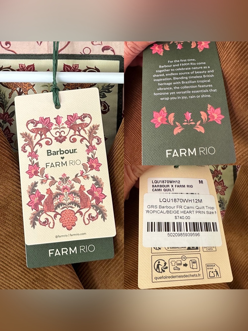 Barbour Farm Rio Cami Quilted Coat Sz M NWT - Picture 11 of 16